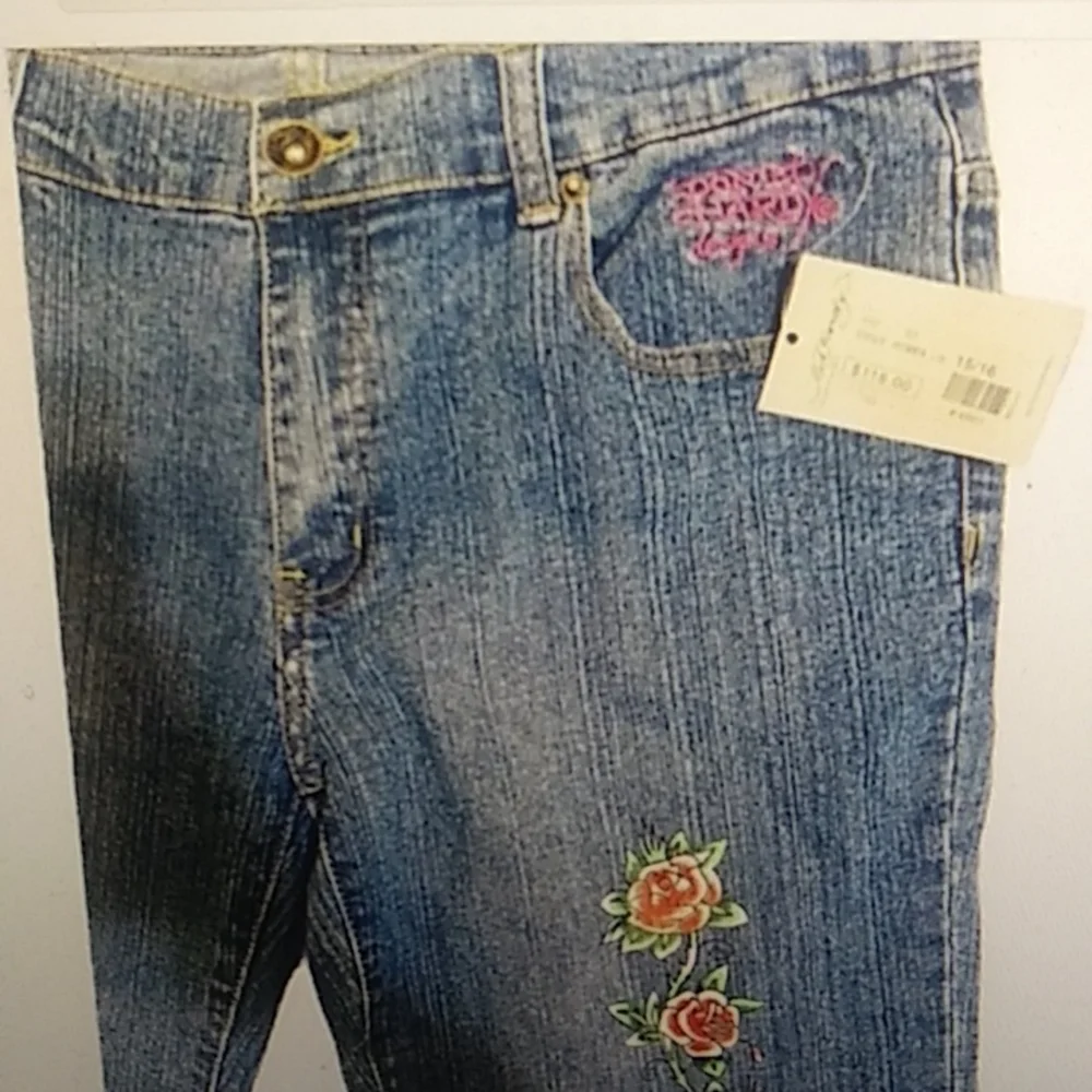 NWT! Ed Hardy by Christian Audiger Jeans Skull and Rose Embroidered Women' Jeans
